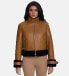 ფოტო #1 პროდუქტის Women's Fashion Jacket, Tan With Black Wool