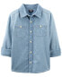 Kid Button-Front Chambray Shirt 4