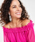Фото #2 товара Women's Off-The-Shoulder Ruffled Top, Created for Macy's