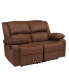 Bustle Back Loveseat With Two Built-In Recliners
