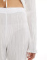 Фото #4 товара Missyempire exclusive plisse wide leg beach trousers co-ord in white