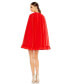 ფოტო #3 პროდუქტის Women's Ieena High Neck Ruffle Hem Cape Mini Dress