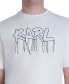 Фото #4 товара Men's Slim-Fit Fringe-Trimmed Logo Graphic T-Shirt