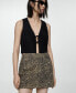 Фото #4 товара Women's Leopard-Print Denim Mini-Skirt