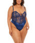 Фото #3 товара Plus Size Andie Lace Teddy with Front Crossing Elastic Detail