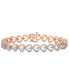 ფოტო #1 პროდუქტის Diamond Pavé Heart Outline Link Bracelet (1/4 ct. t.w.) in 10k Rose Gold