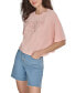 ფოტო #3 პროდუქტის Women's Cropped-Fit Short-Sleeve Logo T-Shirt