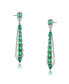Фото #2 товара Sterling Silver and Cubic Zirconia Ladder Style Dangle Earrings