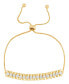 ფოტო #1 პროდუქტის Women's 14k Gold Plated Cubic Zirconia Line Bracelet