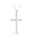 ფოტო #1 პროდუქტის Simple Religious Freshwater Cultured White Pearl Large Cross Necklace Pendant For Women Sterling Silver