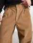 Vans baggy chinos in khaki with elasticated waist