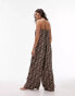 Topshop animal print satin beach jumpsuit in multi Леопардовый, M - EU 40-42 - фото #4