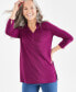 Petite Collared 3/4-Sleeve Top, Created for Macy's
