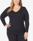Фото #1 товара Plus Size Softwear with Stretch V-Neck Top