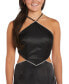 Juniors' Cut-Out Halter-Neck Gown