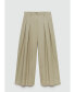 ფოტო #5 პროდუქტის Women's Cotton Pleated Pants