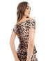 Fashionkilla super soft bardot top in leopard print