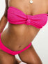 Фото #5 товара ASOS DESIGN mix and match crinkle knot bandeau bikini top in pop pink