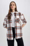 Coool Oversize Fit Kareli Uzun Kollu Flanel Gömlek U7539az23sp