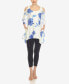 Фото #5 товара Women's Floral Printed Cold Shoulder Tunic Top