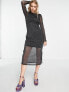 Фото #1 товара JJXX mesh midi dress in black glitter