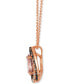 Peach Morganite (7/8 ct. t.w.) & Diamond (1/3 ct. t.w.) Adjustable 20" Pendant Necklace in 14k Rose Gold