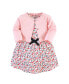ფოტო #1 პროდუქტის Baby Girls Baby Organic Cotton Dress and Cardigan 2pc Set, Ditsy Floral