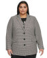Фото #1 товара Plus Size Three-Button Houndstooth Blazer, First@Macy’s