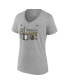 ფოტო #3 პროდუქტის Women's Heather Gray Vegas Golden Knights 2023 Stanley Cup Champions Locker Room Plus Size V-Neck T-shirt
