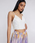 ფოტო #8 პროდუქტის Women's Sleeveless Shirred Crop Top