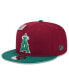 ფოტო #2 პროდუქტის Men's Cardinal/Green Los Angeles Angels Strawberry Big League Chew Flavor Pack 9FIFTY Snapback Hat