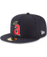 Фото #1 товара Men's Navy California Angels Cooperstown Collection Wool 59FIFTY Fitted Hat