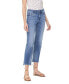 Women's Mid Rise Cropped Step Hem Straight Jeans