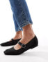 Фото #1 товара Stradivarius mesh ballet shoe in black