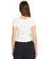 ფოტო #2 პროდუქტის Juniors' Solid Lettuce-Edge Short-Sleeve Knit Top