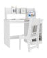 Фото #1 товара Kids Desk and Chair Set with Storage, Study Desk with Chair for Children 5-8 Years Old, White