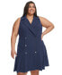 ფოტო #4 პროდუქტის Plus Size Sleeveless Fit & Flare Blazer Dress