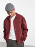 Фото #1 товара ASOS DESIGN oversized varsity jersey jacket in maroon with back boucle embroidery