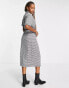 Фото #2 товара ASOS DESIGN short sleeve shirt midi dress with belt in mono check