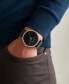 Men's Phylipa Black Leather Strap Watch 43mm