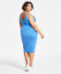 ფოტო #2 პროდუქტის Trendy Plus Size Sleeveless Bodycon Midi Dress, Created for Macy's