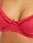 Фото #2 товара Cotton On butterfly lace underwired bra co-ord in red