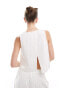 ASOS DESIGN open back linen look top in stripe