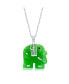 Фото #1 товара Sterling Silver Elephant-Shaped Jade Necklace