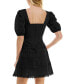 Фото #2 товара Juniors' Fit & Flare Puff-Sleeve Eyelet Dress