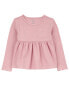 Toddler Ribbed Long-Sleeve Peplum Top 2T