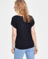 Women's Satin-Front Top, Created for Macy's Черный, XS - фото #5