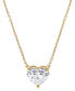 ფოტო #2 პროდუქტის Certified Lab Grown Diamond Heart Solitaire Pendant Necklace (2 ct. t.w.) in 14k Gold, 16" + 2" extender