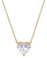 Certified Lab Grown Diamond Heart Solitaire Pendant Necklace (2 ct. t.w.) in 14k Gold, 16" + 2" extender