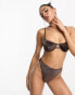 Фото #2 товара South Beach mix & match caged underwire bikini top in brown metallic